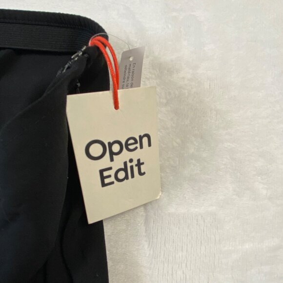 Open Edit Black Midi Skirt Size MEDIUM With Knot Detail & Side Zip Closure NWT - Picture 4 of 13
